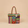 Bolsa Crochet Colorida fundo bege