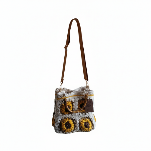 Bolsa Crochet Girassóis