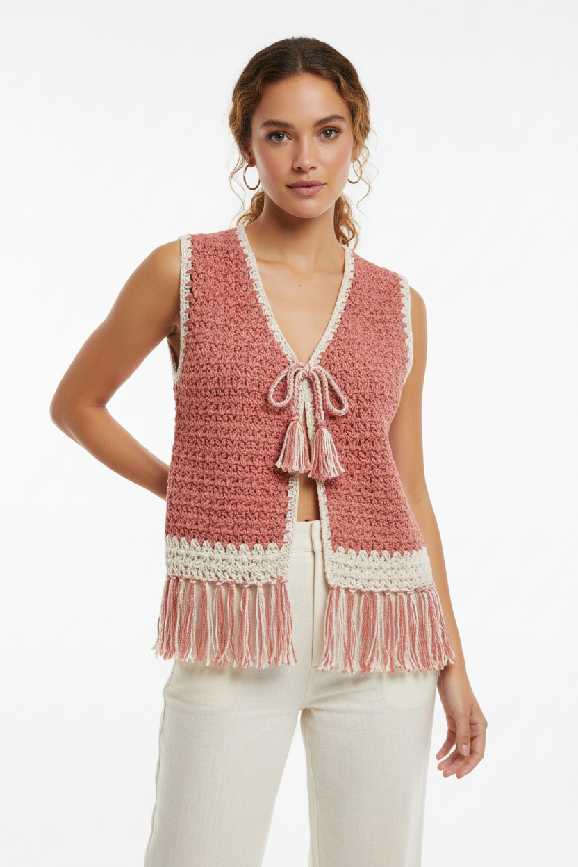Colete Rosa com Modelo
