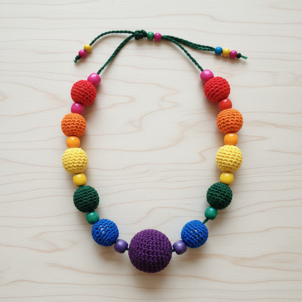 Colar Crochet Arco-Íris