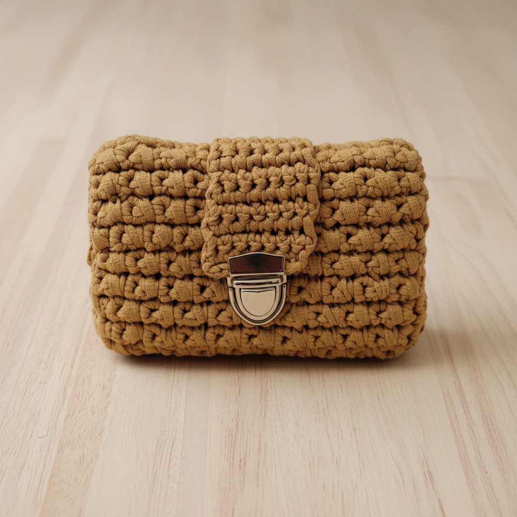 Carteira Crochet Bege