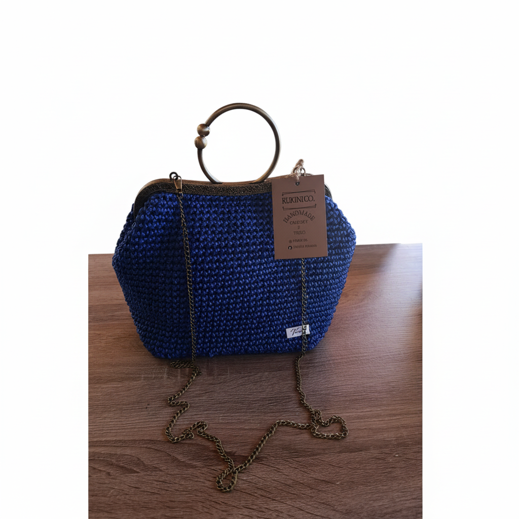 Bolsa Crochet Azul Royal