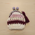 Porta-moedas Crochet Rosa e Bordô