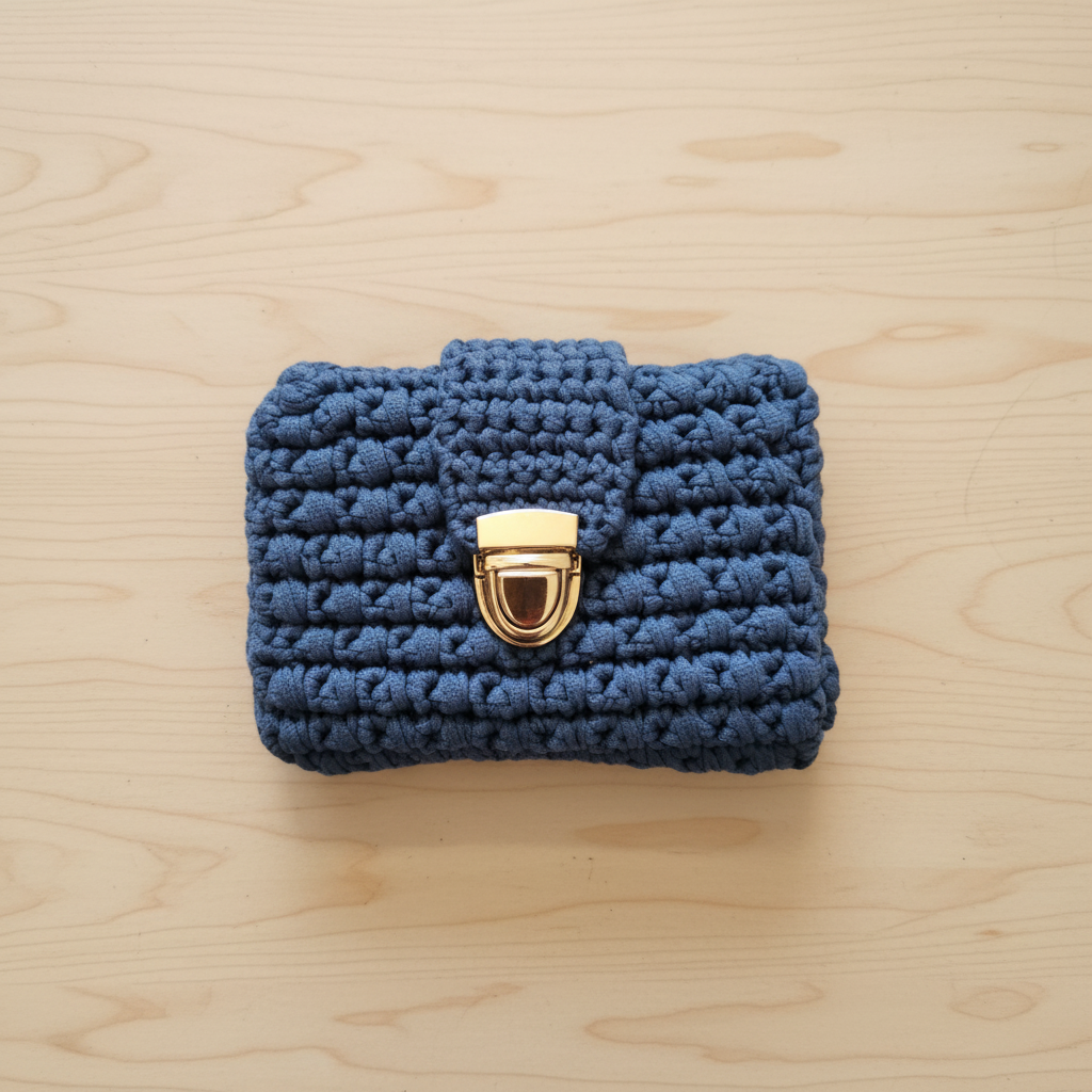 Carteira Crochet Azul