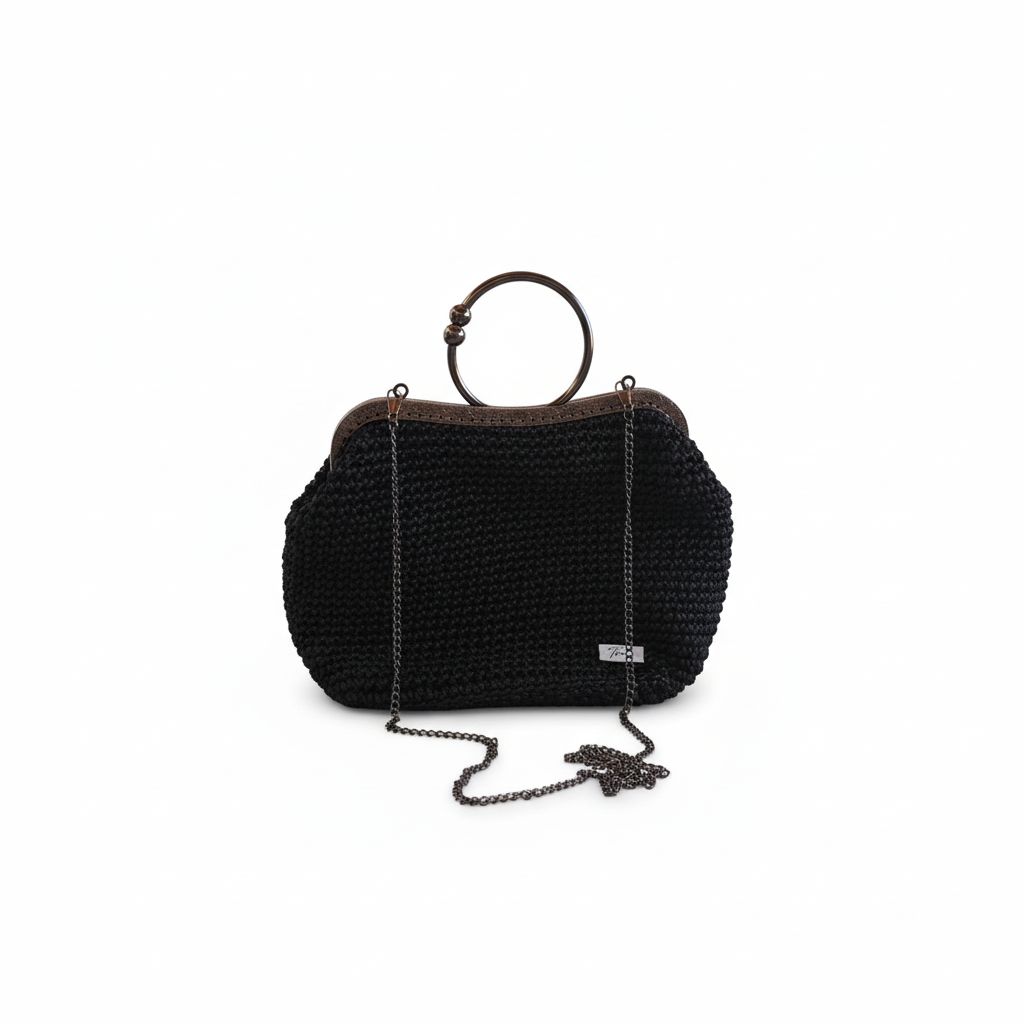 Bolsa Crochet Preta