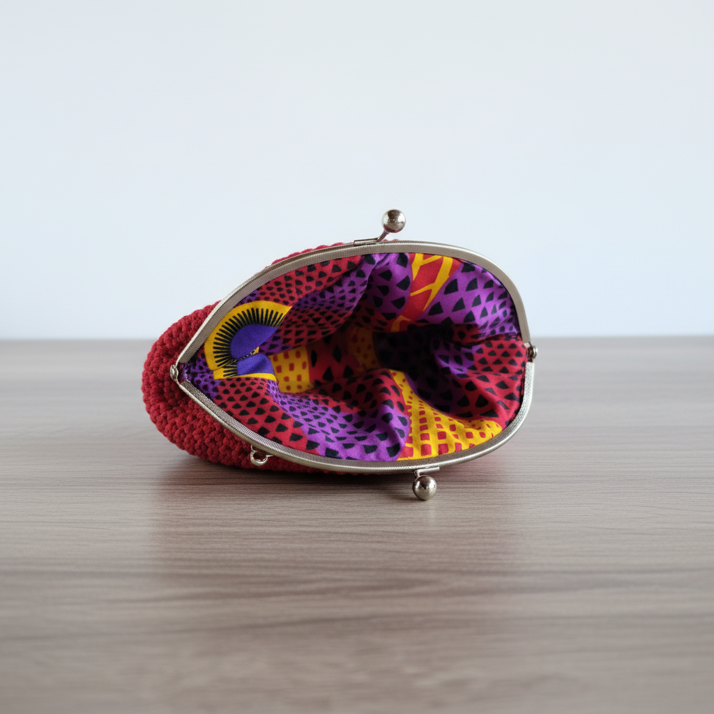 Bolsa Clutch Crochet Arco Vermelha