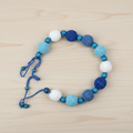 Colar Crochet Azul Marinho e Azul Claro