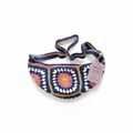 Bolsa Pouchet de Cintura Kukini Co. azul marinho, com detalhes em couro e compartimentos para organização, vista frontal