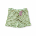Calções de crochet vazado verde limão da Kukini Co., detalhes em padrão aberto e acabamento confortável.