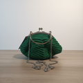 Bolsa clutch Crochet Verde Esmeralda com Forro Wax