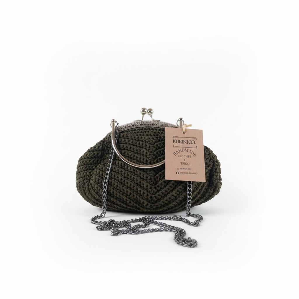 Bolsa Clutch Crochet Arco Verde tropa