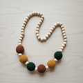 Green and Mustard Crochet Necklace