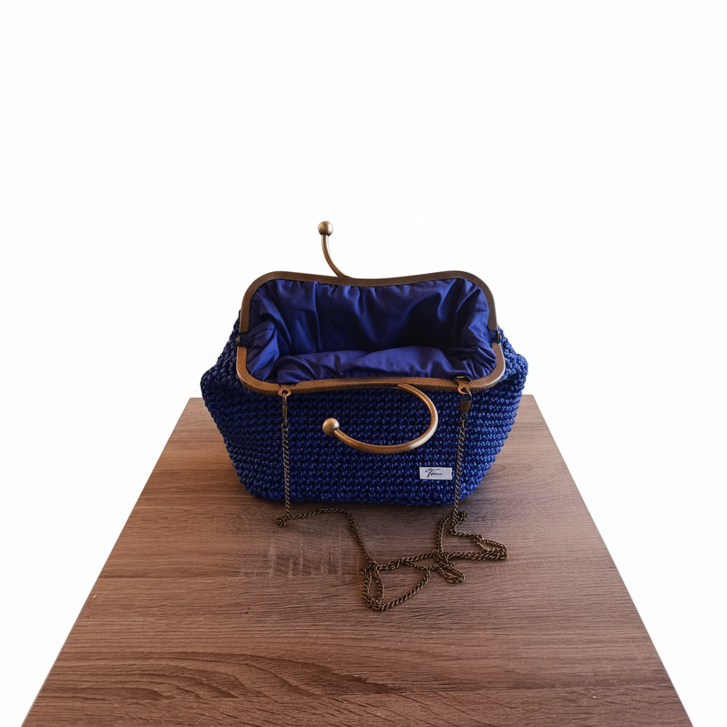 Bolsa Crochet Azul Royal