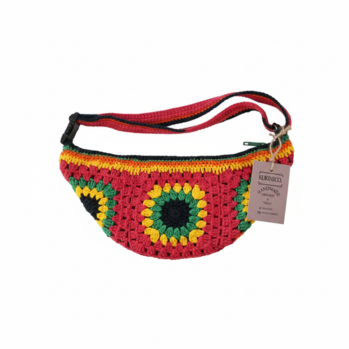 Bolsa de cintura vermelha Kukini Co. Pouchet, estilo compacto com detalhes em couro sintético, ideal para uso diário.