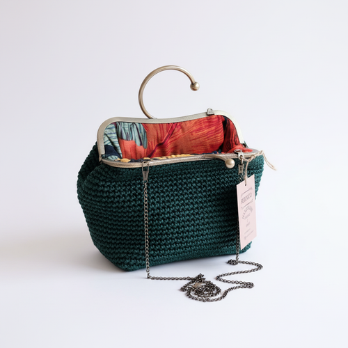 Bolsa Crochet Verde Esmeralda
