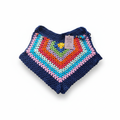 Calções de crochet Granny Square azul multicolor da Kukini co., com padrão de quadrados coloridos e detalhes artesanais.