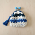 Porta-moedas Crochet Azul