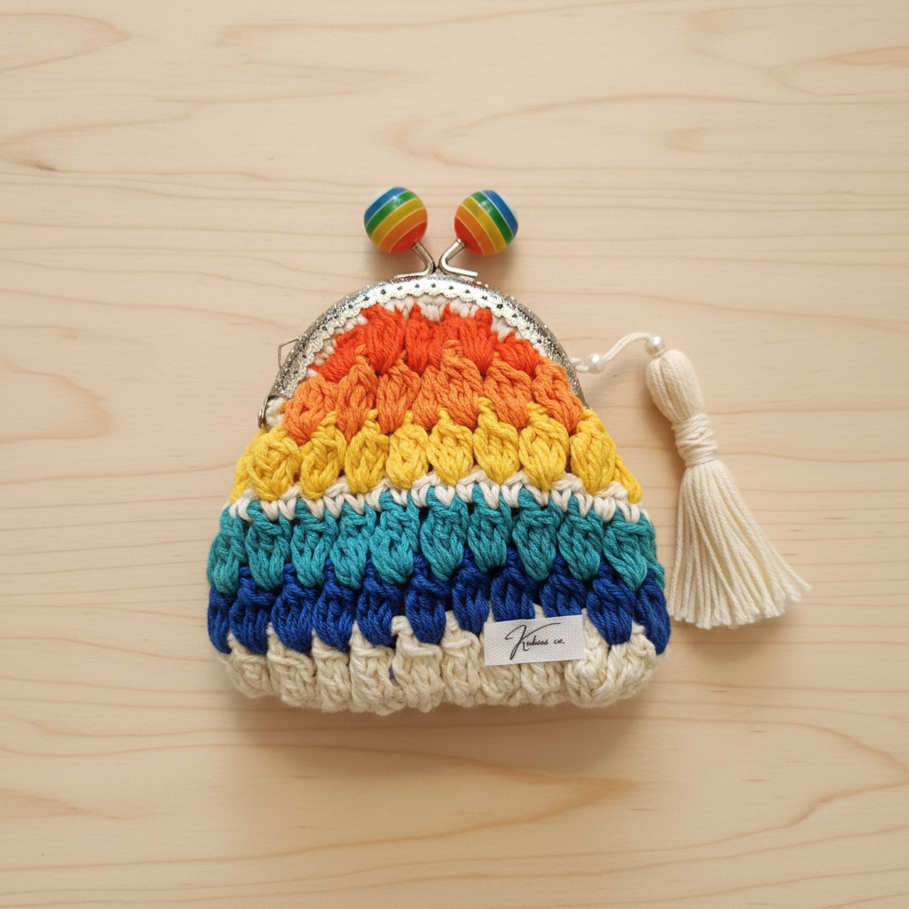 Porta-moedas Crochet Arco-Íris