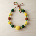 Colar Crochet Verde Escuro e Amarelo
