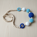 Colar Crochet Azul e Turquesa