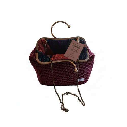 Bolsa Crochet Bordô