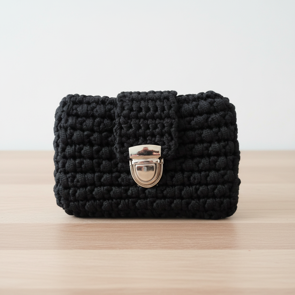 Carteira Crochet Preta