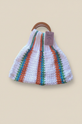 Mala crochet fundo bege