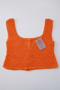 Top Crochet Laranja Tank