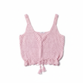 Top crochet rosa bebé com fundo branco
