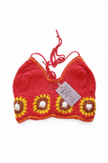 Top Crochet Vermelho Granny Square